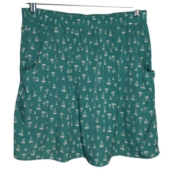 Rosebud Women’s Size 1 Green Skirt with Sailboat Theme,Pockets - Picture 1 of 7
